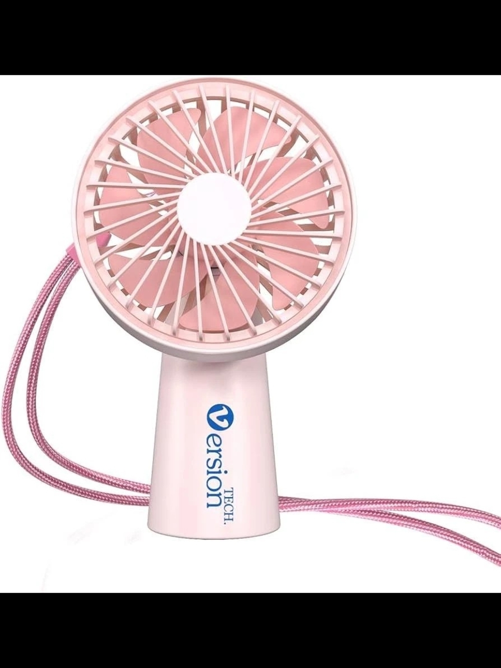 VersionTECH Portable Mini Handheld Fan, USB Rechargeable, 3 Speed, Pink